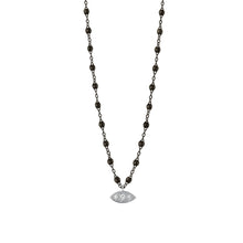 Gigi Clozeau - Collier noir Clin d’œil diamants, or noir et blanc, 42 cm