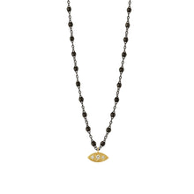 Gigi Clozeau - Collier noir Clin d’œil diamants, or noir et jaune, 42 cm