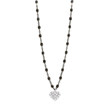 Gigi Clozeau - Collier noir In Love, diamants, or noir et blanc, 42 cm
