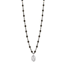 Gigi Clozeau - Collier noir Madone, or noir et blanc, 42 cm