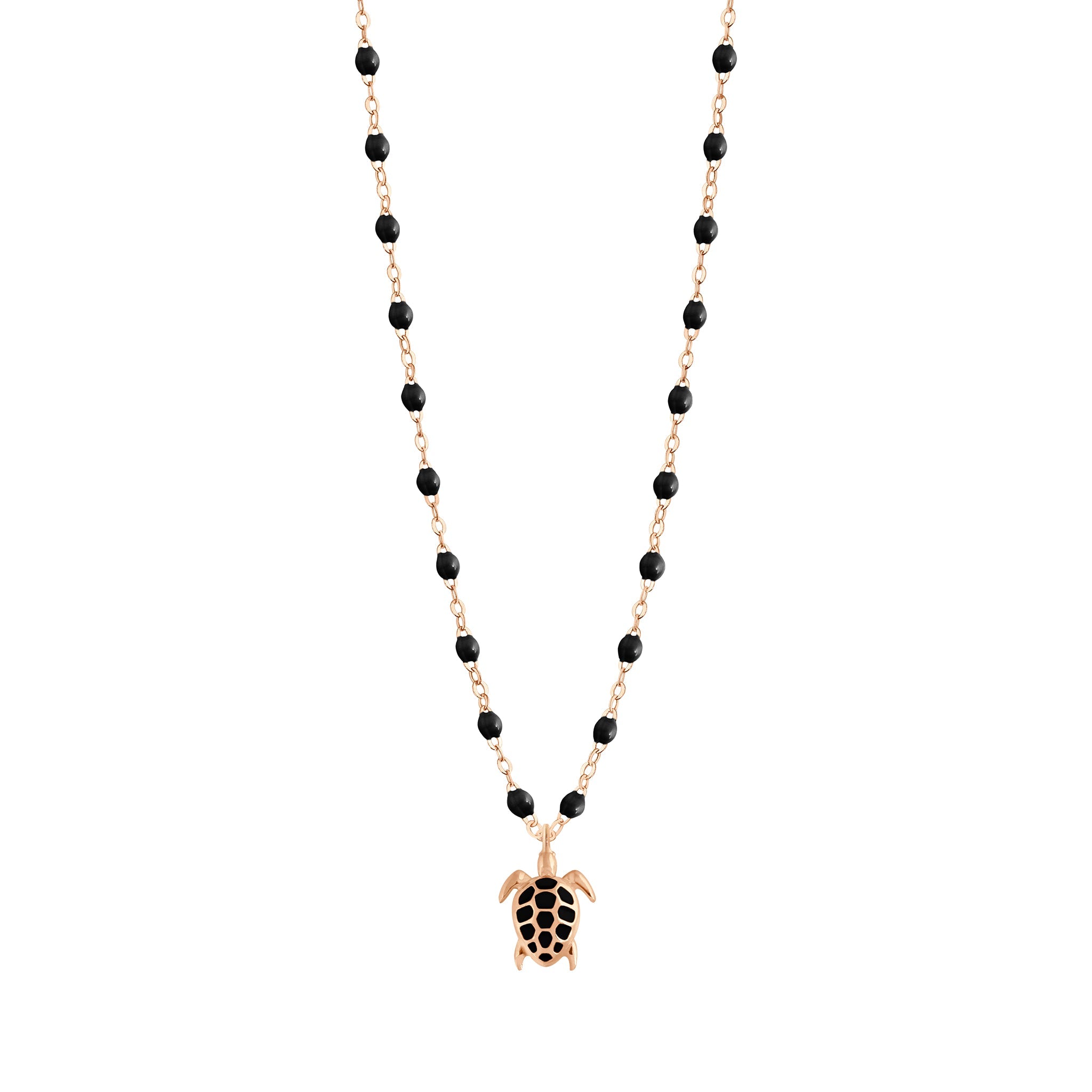 Collier noir Tortue, or rose, 42 cm – Gigi Clozeau créateur de