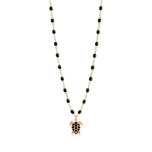 Gigi Clozeau - Collier noir Tortue, or rose, 42 cm