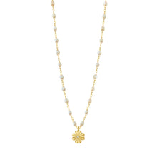 Gigi Clozeau - Collier opale Trèfle Lumière, diamant, or jaune, 42 cm