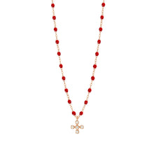 Gigi Clozeau - Collier rubis Spark diamants, or rose, 42 cm