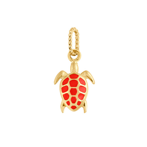 Gigi Clozeau - Pendentif corail Tortue, or jaune