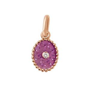 Gigi Clozeau - Pendentif Etoile du Nord résine galaxy, diamant, or rose