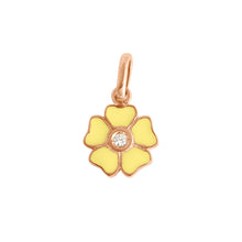 Gigi Clozeau - Pendentif Fleur résine mimosa, diamant, or rose