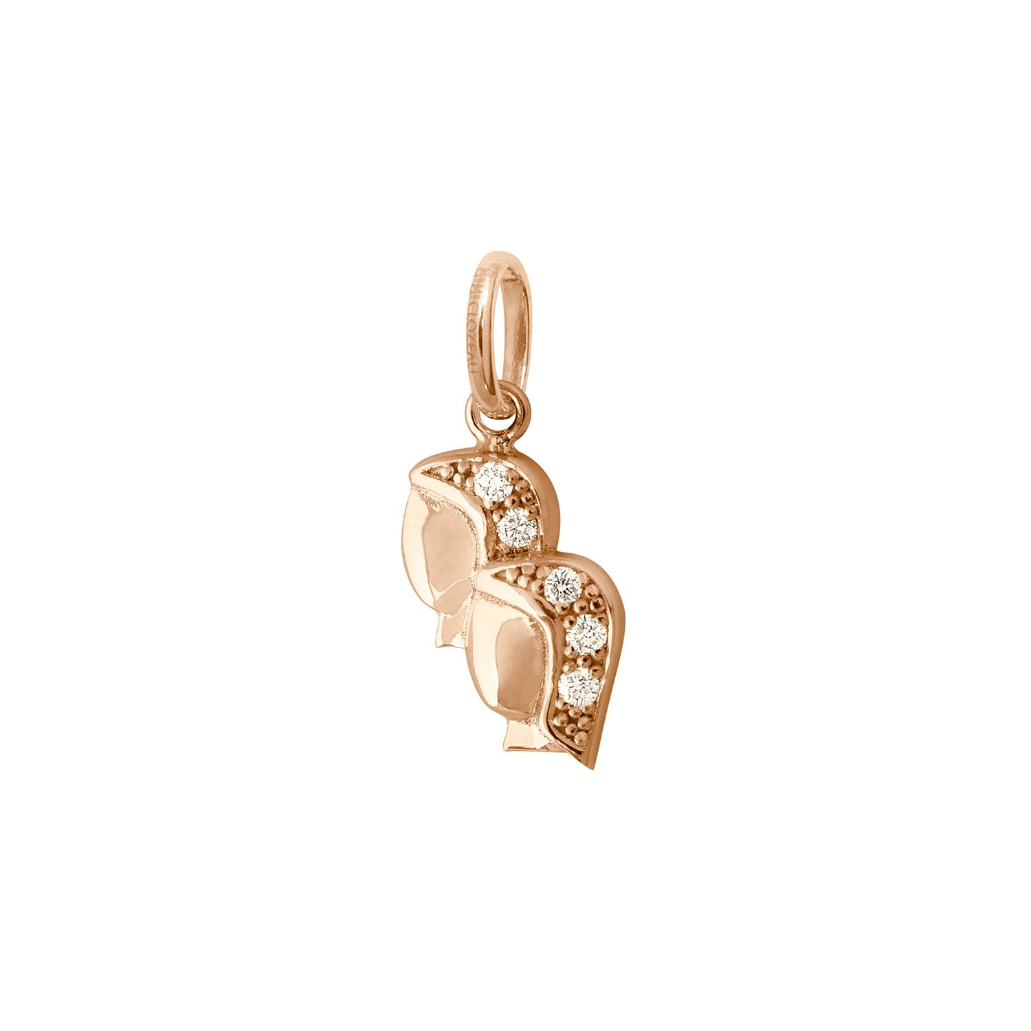 Gigi Clozeau - Pendentif Gémeaux, or rose, diamants