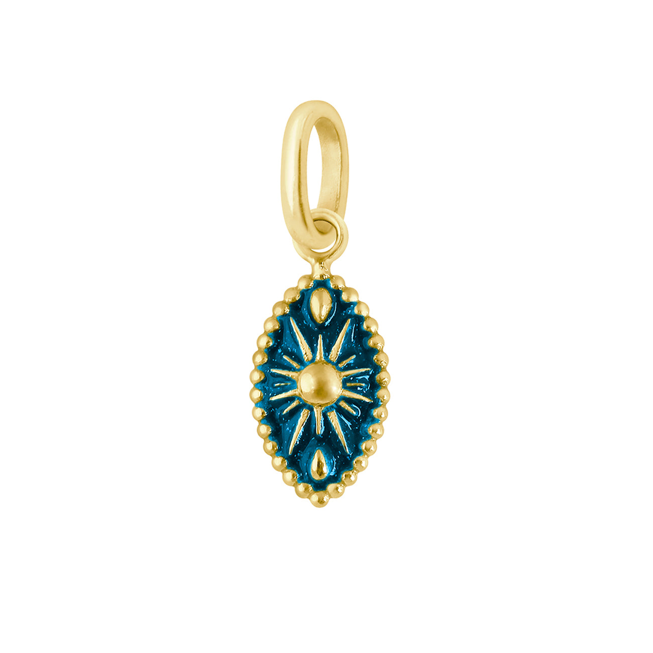 Gigi Clozeau - Pendentif Karma résine jungle, or jaune, 42 cm
