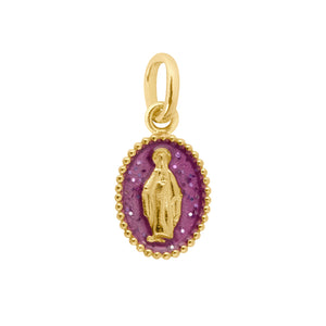 Gigi Clozeau - Pendentif Madone résine galaxy, or jaune