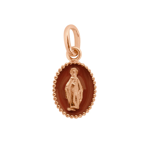 Gigi Clozeau - Pendentif Madone résine moka, or rose