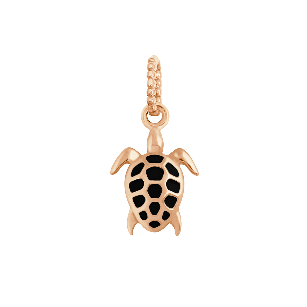 Gigi Clozeau - Pendentif noir Tortue, or rose