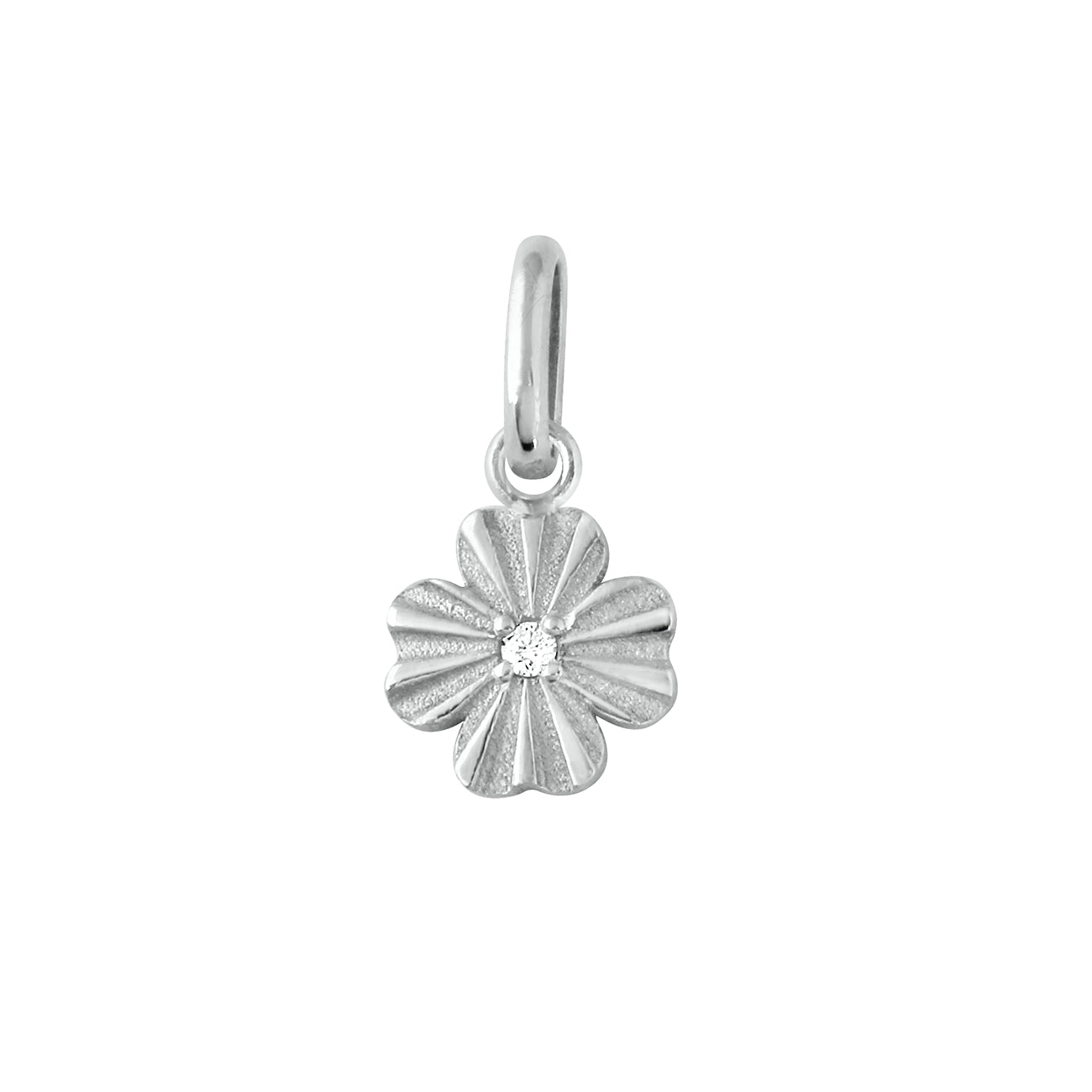 Gigi Clozeau - Pendentif Trèfle Lumière, diamant, or blanc