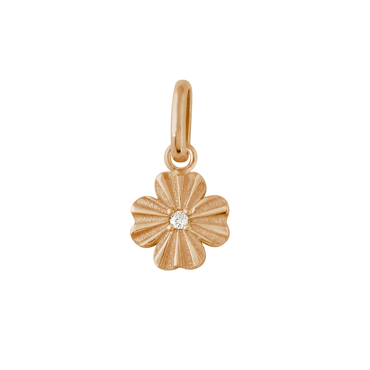 Gigi Clozeau - Pendentif Trèfle Lumière, diamant, or rose