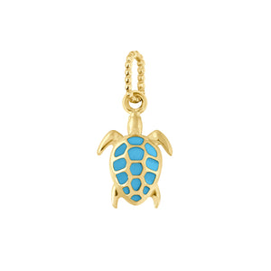 Gigi Clozeau - Pendentif turquoise Tortue, or jaune