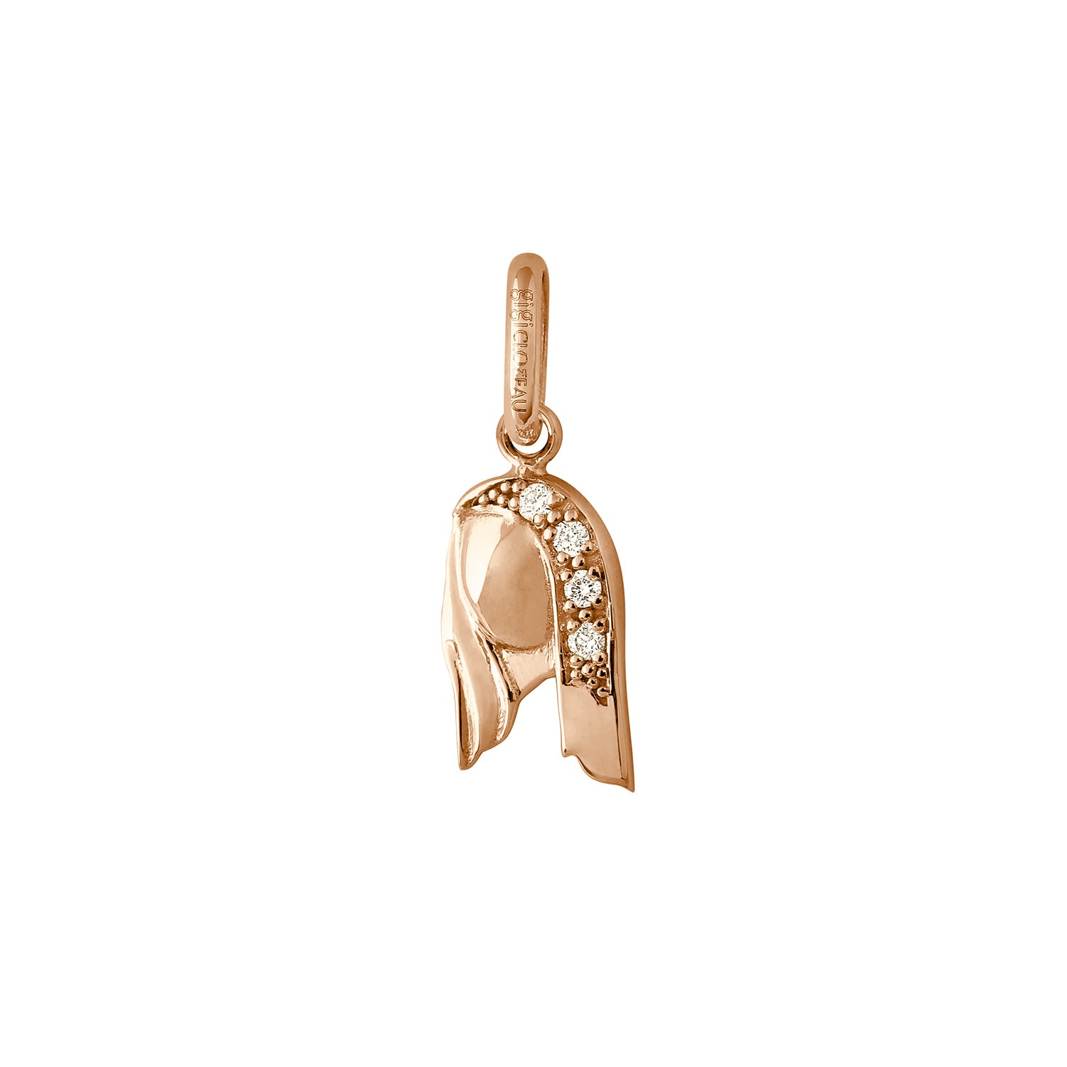Gigi Clozeau - Pendentif Vierge, or rose, diamants