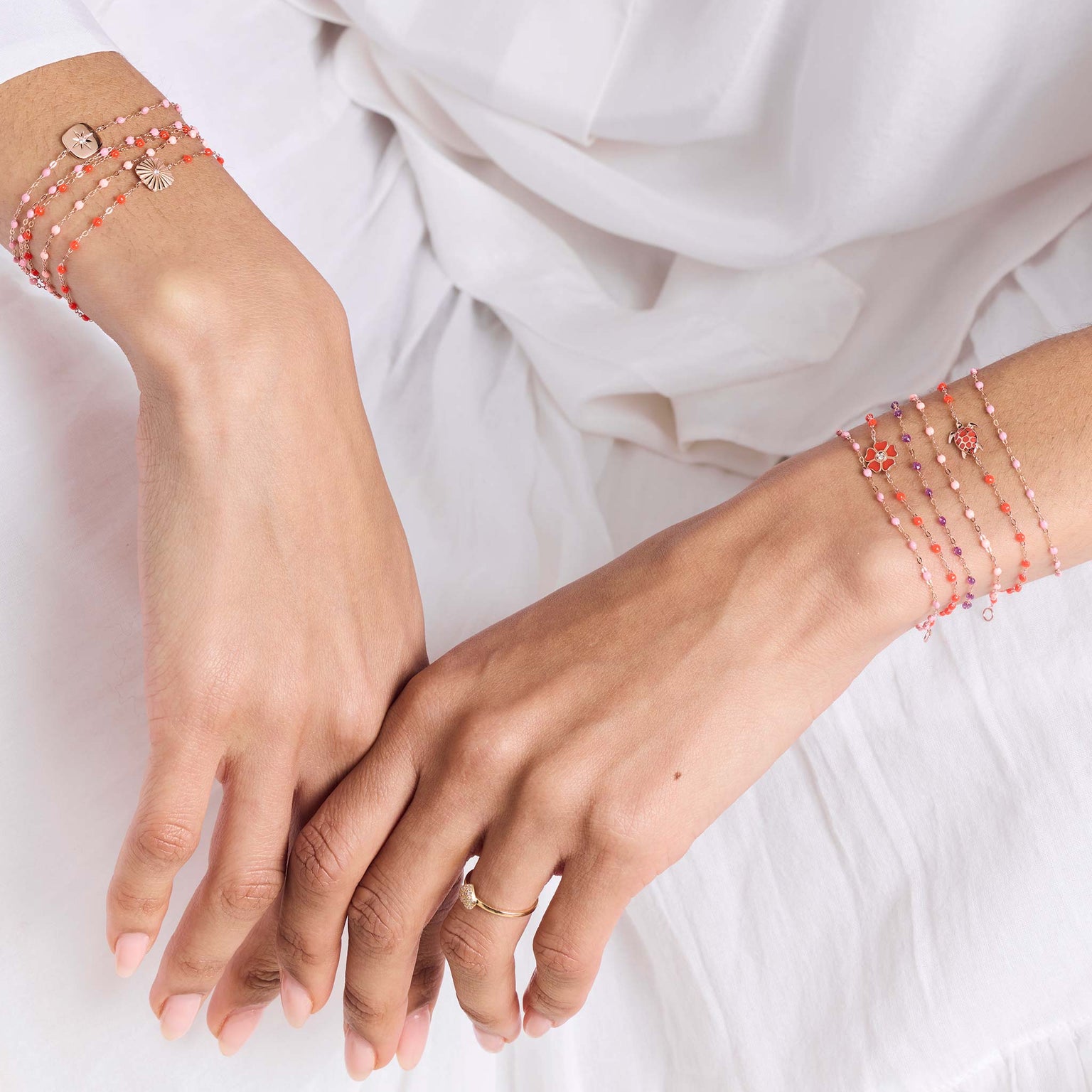 Bracelet Femme BIMBO - Simili Cuir Corail, Strass Et Plume - Fermeture Aimantée - NEUF