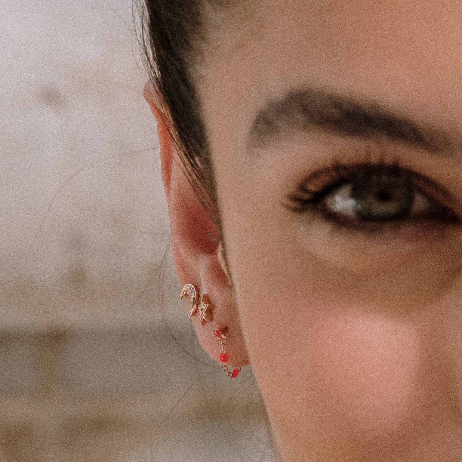 Boucles d'oreilles Eugénie - Corail