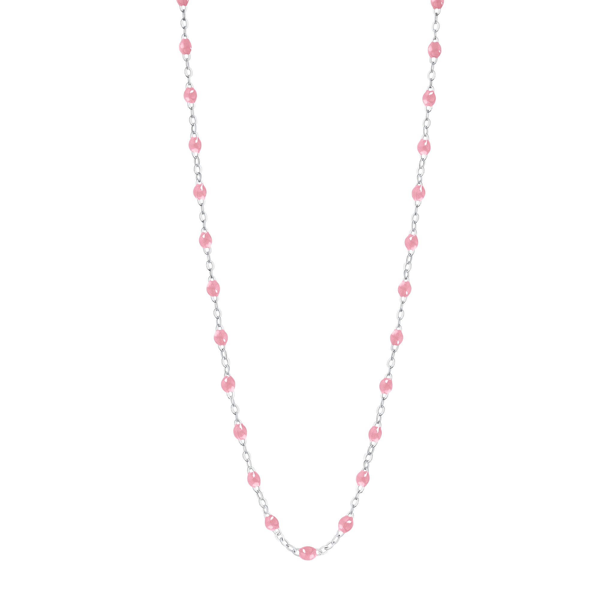 Gigi Clozeau - Collier fuchsia Classique Gigi, or blanc, 42 cm