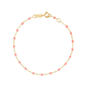 Gigi Clozeau - Bracelet fuchsia Classique Gigi, or jaune, 19 cm