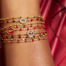 Gigi Clozeau - Bracelet rouge Classique Gigi, or jaune, 17 cm