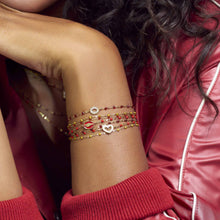 Gigi Clozeau - Bracelet coquelicot Cœur Suprême, diamants, or rose, 17 cm