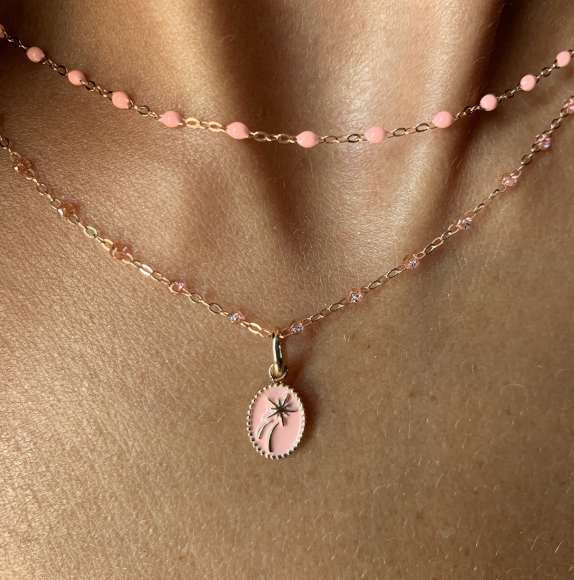 Gigi Clozeau - Pendentif Etoile Espoir résine saumon, or rose