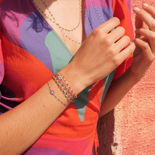 Gigi Clozeau - Bracelet Madone résine turquoise, or rose, 17 cm