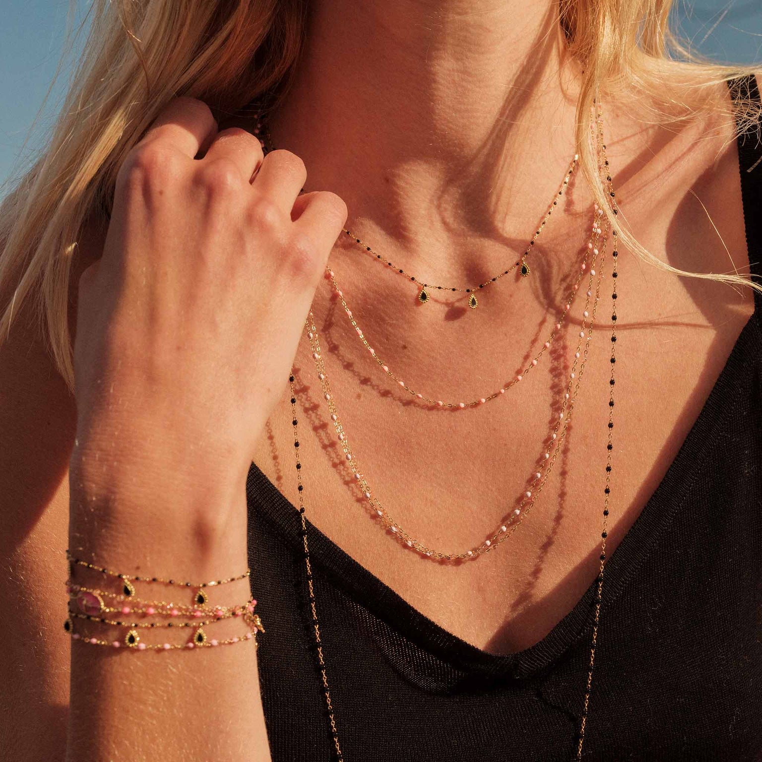 Gigi Clozeau - Collier rose bébé Classique Gigi, or rose, 50 cm