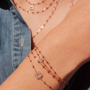 Gigi Clozeau - Bracelet puce diamants de couleur fauve, or rose, 17 cm