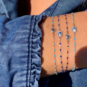 bracelet gigi clozeau lucky coeur turquoise or 18 carats