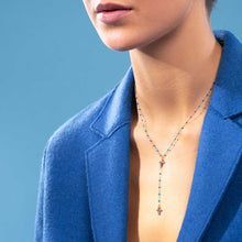 Gigi Clozeau - Chapelet céleste Croix, or rose, 42 cm