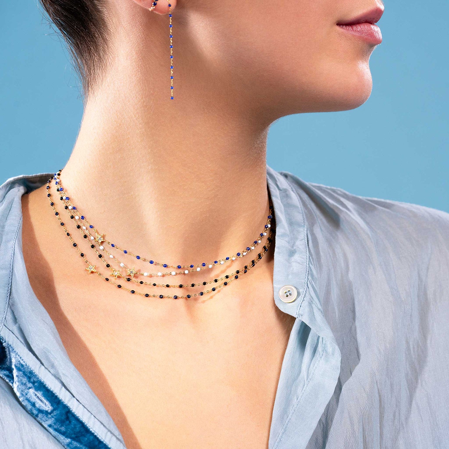 Gigi Clozeau - Collier nuit Etoile, diamant, or jaune, 42 cm