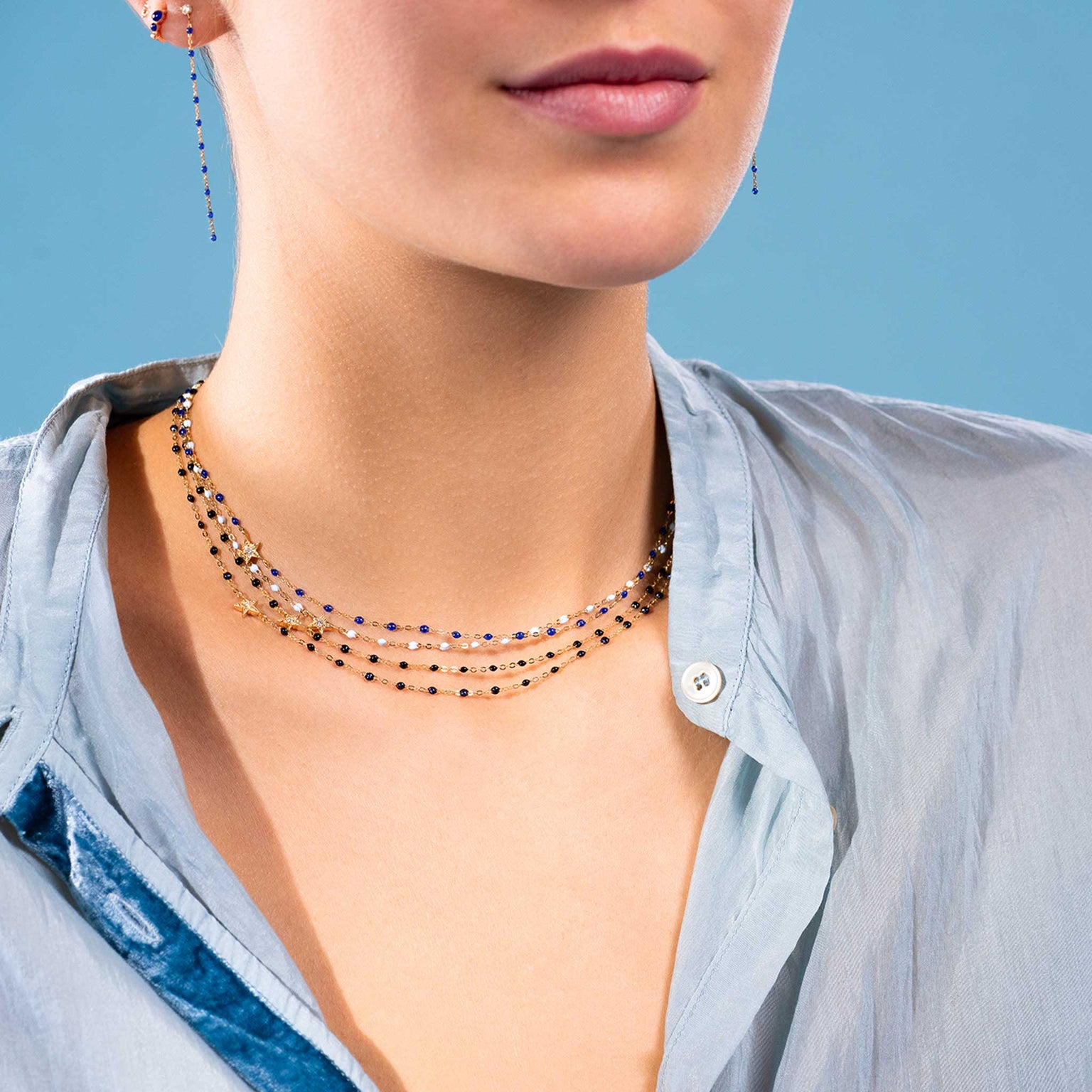 Gigi Clozeau - Collier nuit Etoile, diamant, or jaune, 42 cm