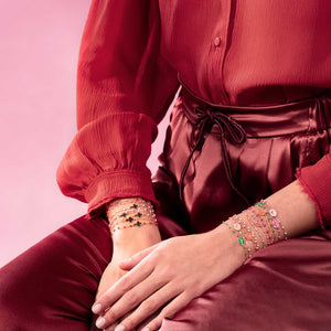 Gigi Clozeau - Bracelet Flamant résine rose fluo, or jaune