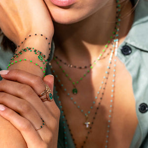Gigi Clozeau - Bracelet Cactus résine prairie, or jaune