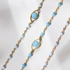 Gigi Clozeau - Bracelet Classique Gigi Eye turquoise, or jaune, 17 cm