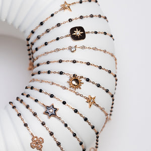 Gigi Clozeau - Bracelet sparkle Etoile diamant, or rose, 17 cm