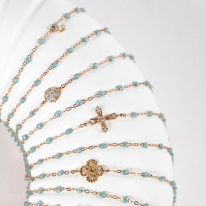 Gigi Clozeau - Bracelet aqua Classique Gigi, or rose, 19 cm