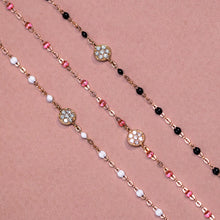 Gigi Clozeau - Bracelet noir Puce diamants, or rose, 17 cm