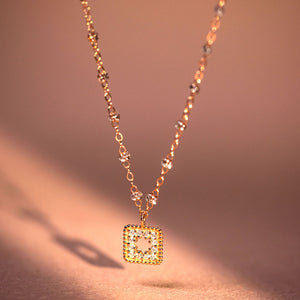 Gigi Clozeau - Collier sparkle Trésor, diamants, or rose, 42 cm