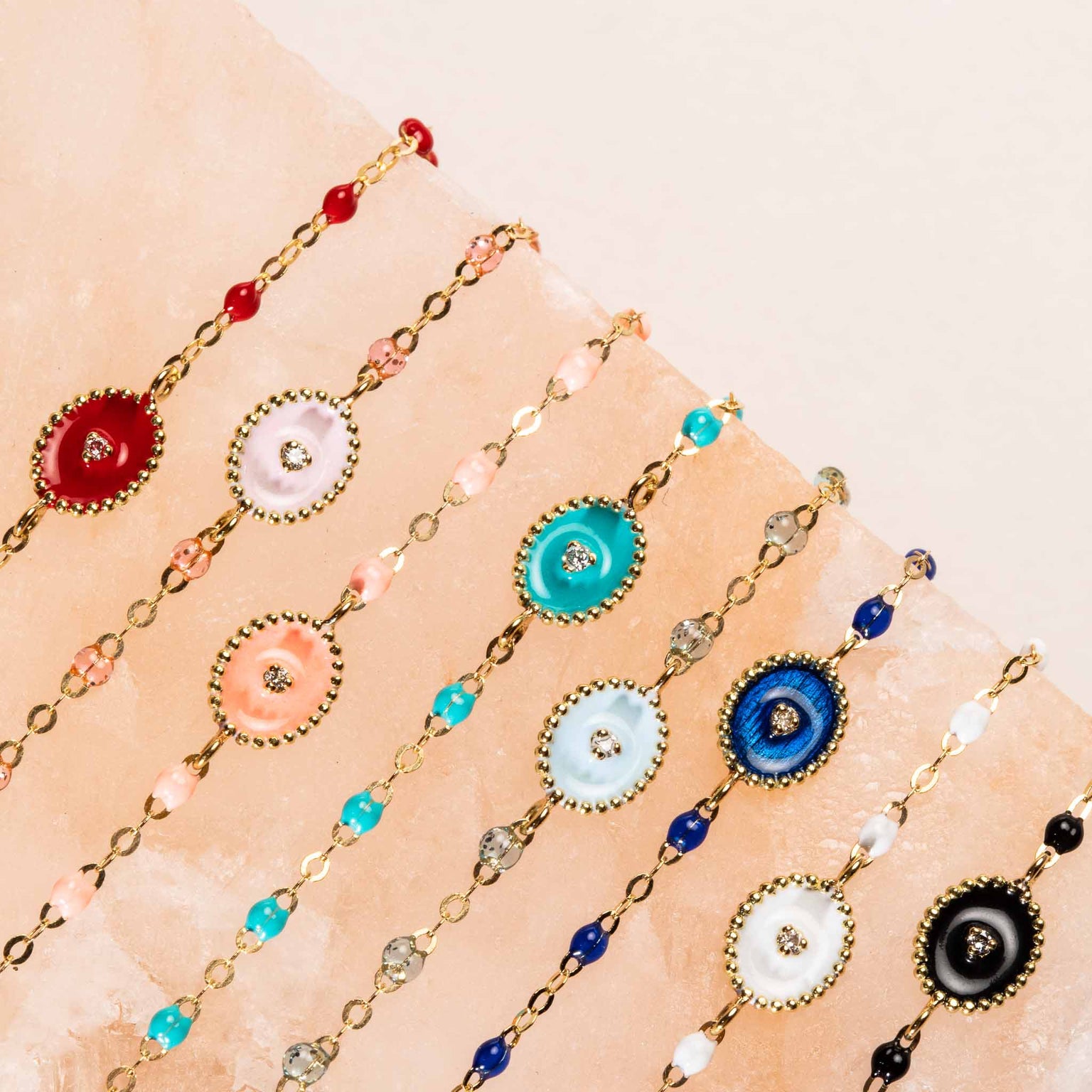 Gigi Clozeau - Bracelet noir Etoile du Nord diamant, or jaune, 17 cm