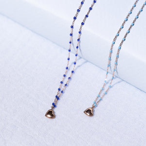 Gigi Clozeau - Lucky Heart Mini Gigi Lapis necklace, Rose Gold, 40 cm