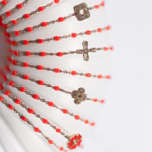 Gigi clozeau - bracelet Lucky trèfle corail or 18 carats