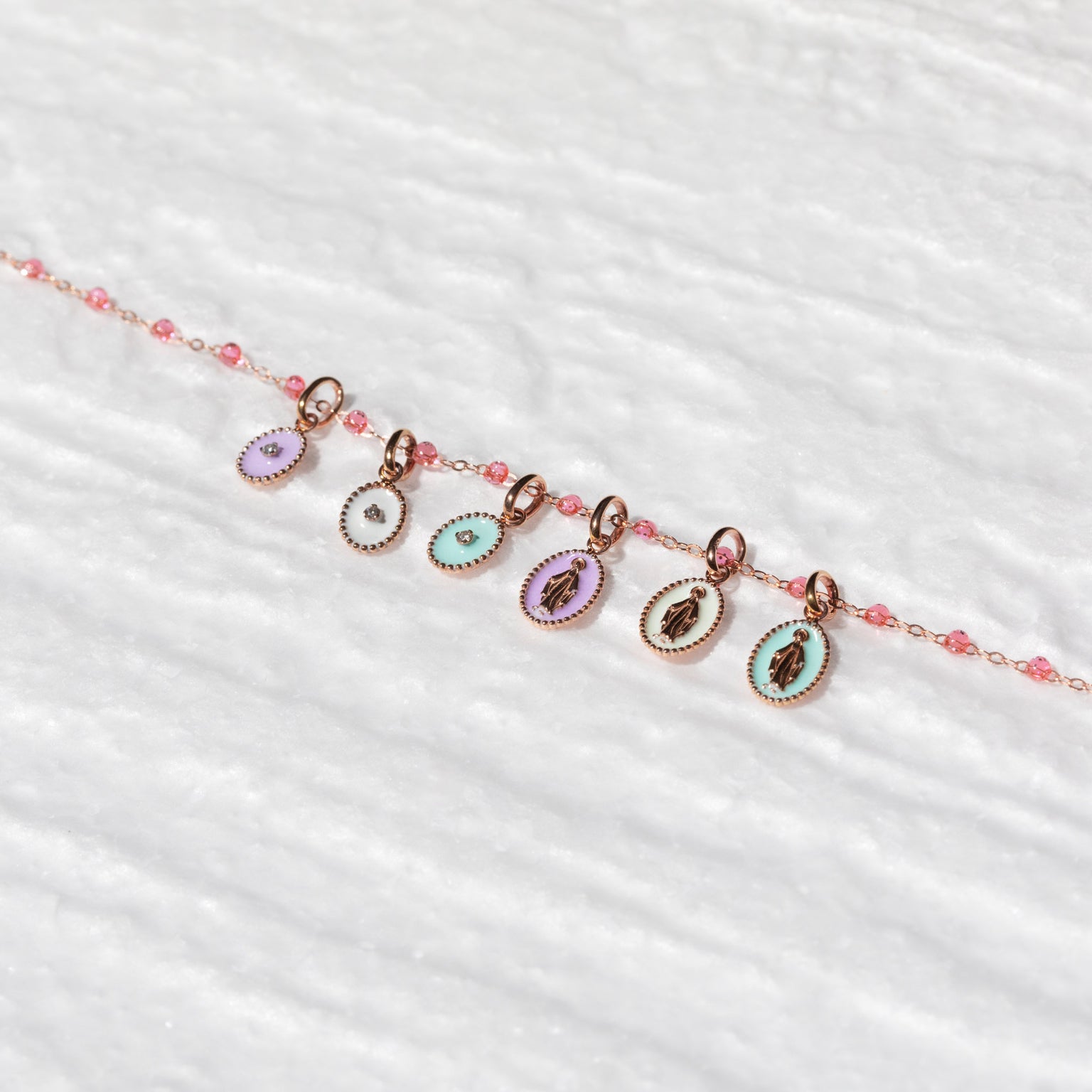 Pendentif Etoile du Nord résine blanc, diamant, or rose – Gigi Clozeau - créateur  de bijoux