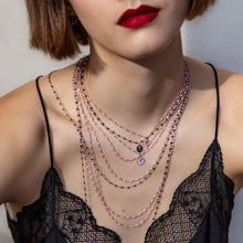 Gigi Clozeau - Black Rose Necklace, Yellow Gold, 42 cm