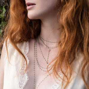 bijoux gigi clozeau - Collier menthe Classique Gigi, or rose, 45 cm
