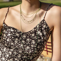 gigi Clozeau - Sautoir menthe Classique Gigi, or rose, 86 cm
