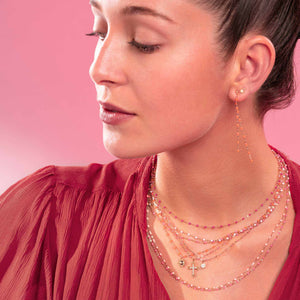 Gigi Clozeau - Collier rosée Puce diamants, or jaune, 42 cm