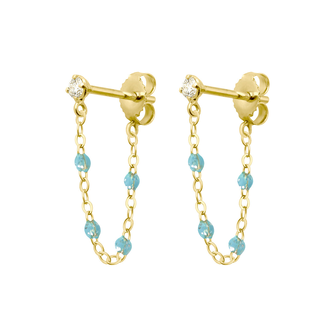 Gigi Clozeau - Boucles d'oreilles aqua Gigi Suprême, or jaune, diamants